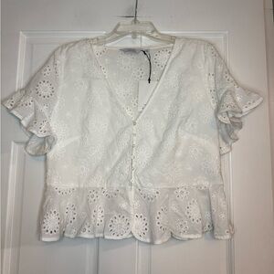 Paris Atelier & Other Stories Eyelet Lace Top NWT